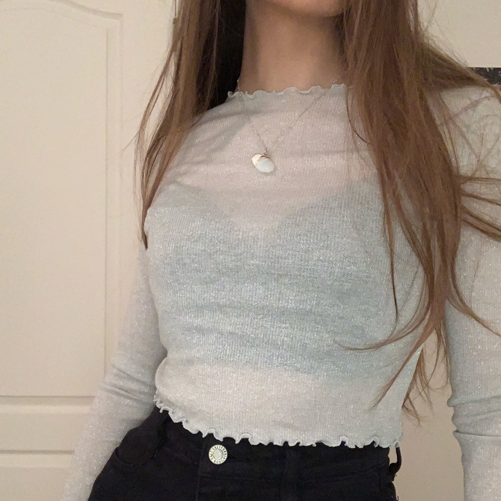 Grey Mesh Top